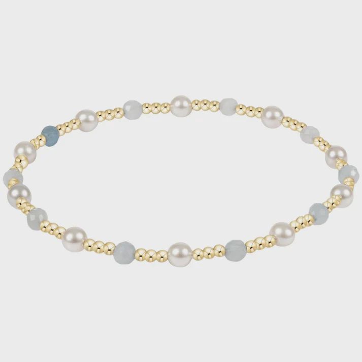 Pearl Sincerity 4mm Gem Bracelet - Aquamarine