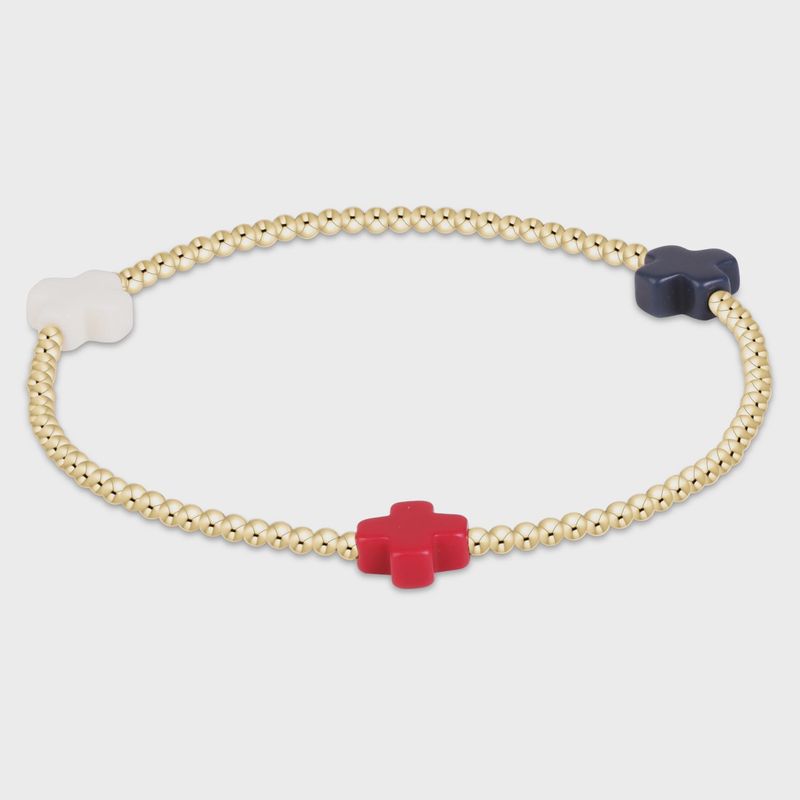 Signature Cross 2mm Gold Bracelet - Firecracker