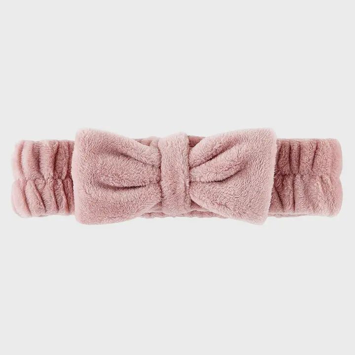 Plush Bow Headband, Colour: Dusty Rose