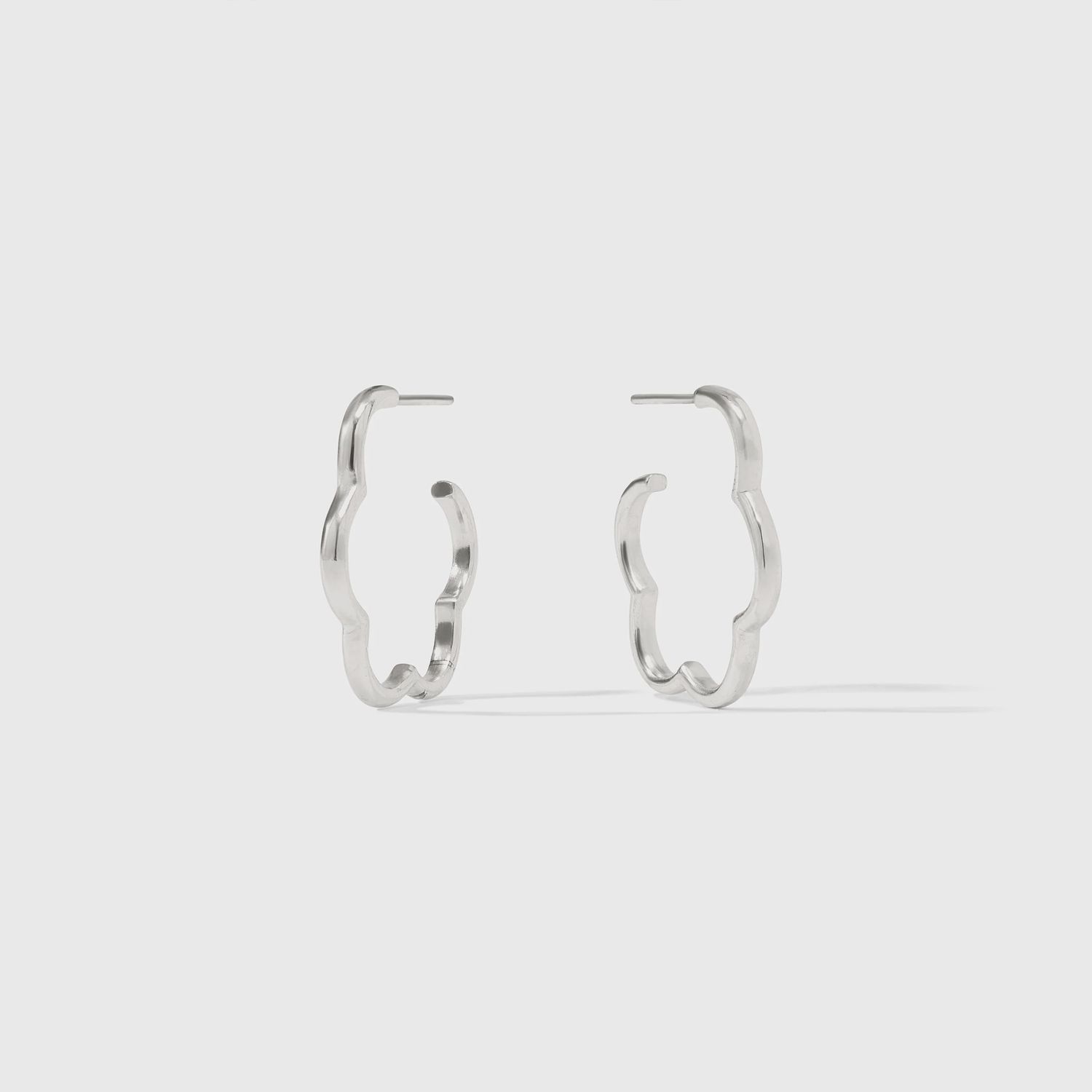 Julie Vos Gardenia Hoop, Colour: Silver, Size: Small