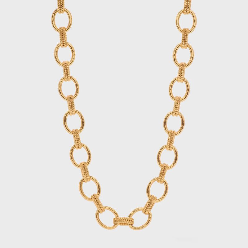 Cleopatra Regal Link Necklace, 16"+2" - Gold