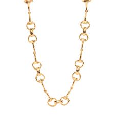 Equestrian Snaffle Bit Chain Necklace, 20" - Gold