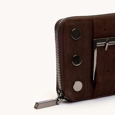 Hammitt 5 North Belted Suede Gunmetal Wallet