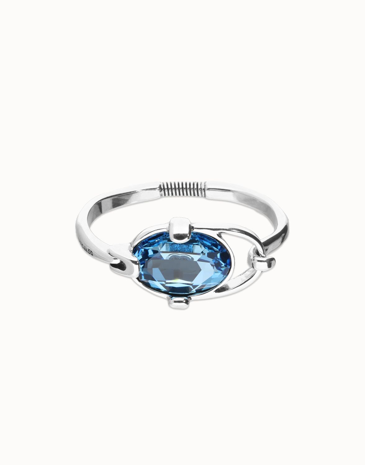 Uno de 50 Ser Deslumbrante Blue Faceted Crystal Bangle, Colour: Silver, Description: Blue, Size: Medium