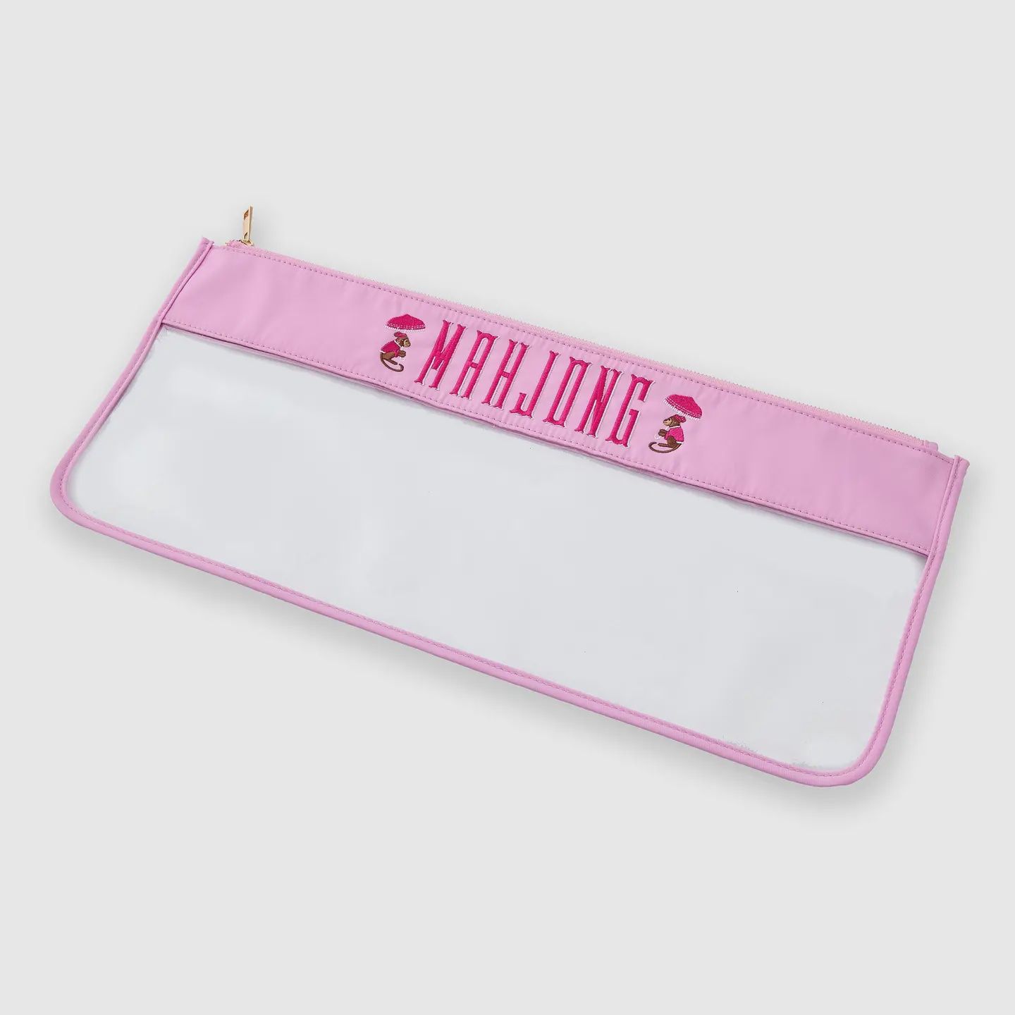 Oh My Mahjong Zippered Tile Storage Bag with Clear Bottom, Name: Cotton Candy