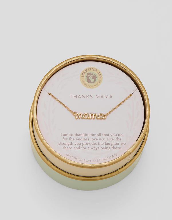 Sea La Vie Necklace 18" Thanks Mama/Script, Colour: Gold