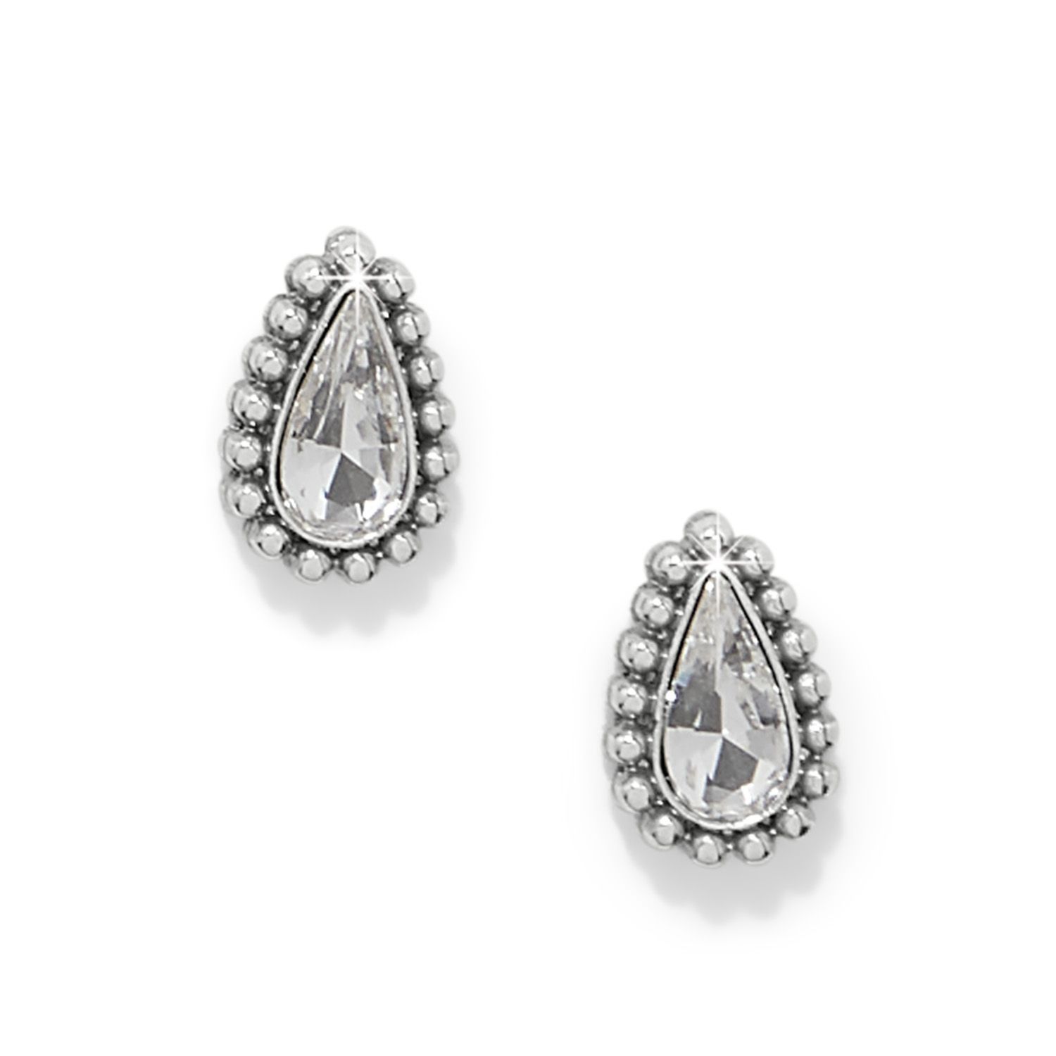 Twinkle Luxe Teardrop Post Earrings, Colour: Clear