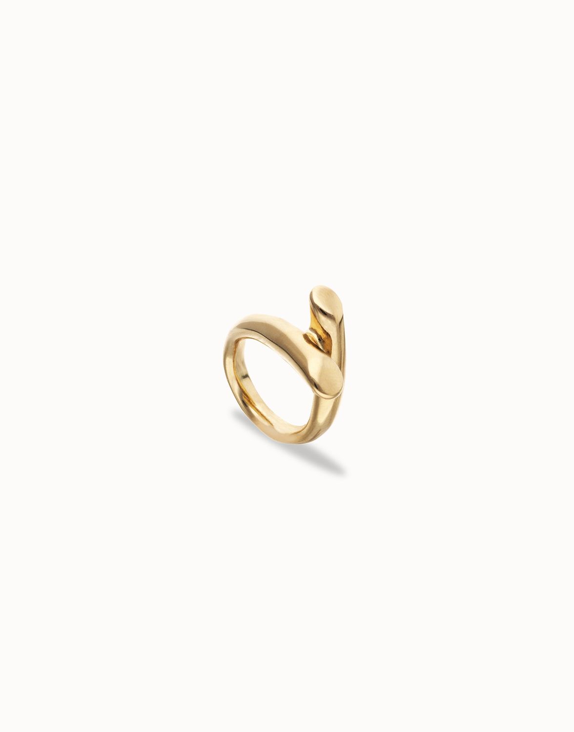 Roots Two Intertwined Organic Shapes Ring, Colour: Gold, Size: 15