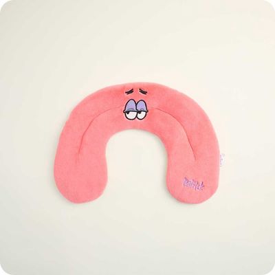 Warmies Patrick Star microwavable neck wrap in lavender plush fabric, displayed against a plain white background