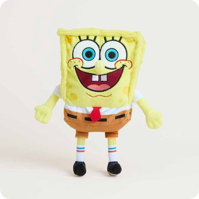 Warmies SpongeBob SquarePants lavender plush toy with embroidered facial features on a white background