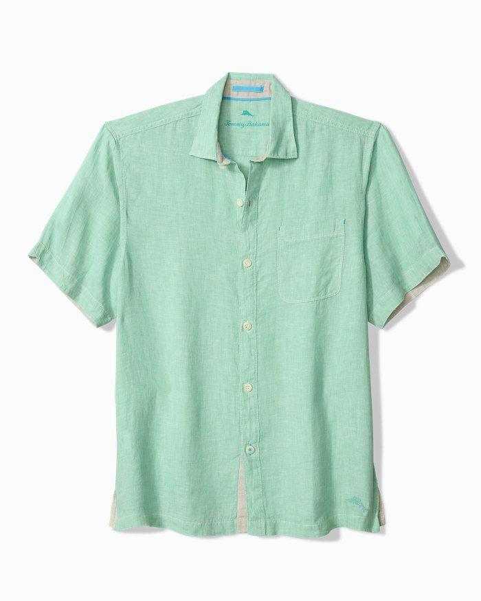 Paradise Breezer Linen S/S Lt Neptune Green, Size: M