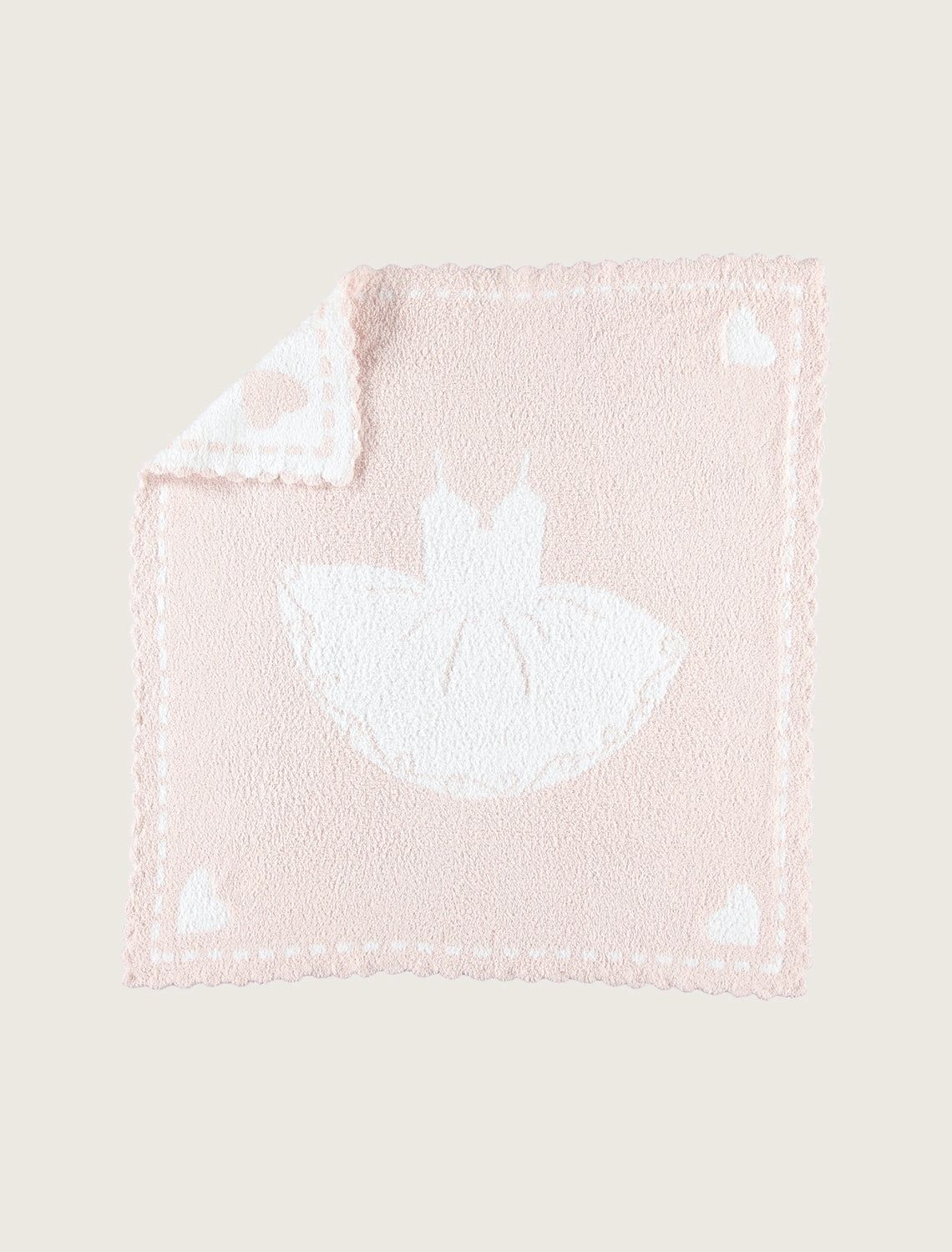 CozyChic  Scalloped Receiving Blanket Pink/White