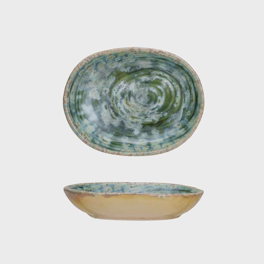 Embossed Stoneware Dish