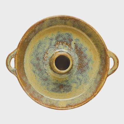 CreativeCo-Op stoneware appetizer dish with integrated toothpick holder, shown in studio isolation against a neutral background