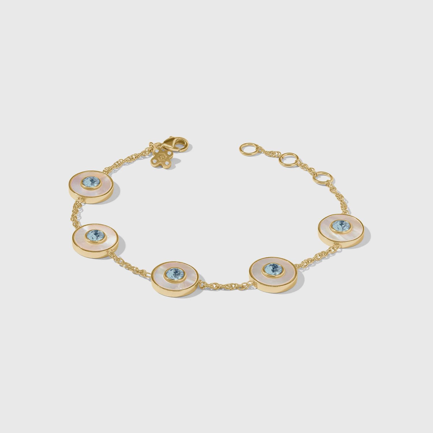 Colette Circle Delicate Bracelet, Colour: Chalcedony Blue