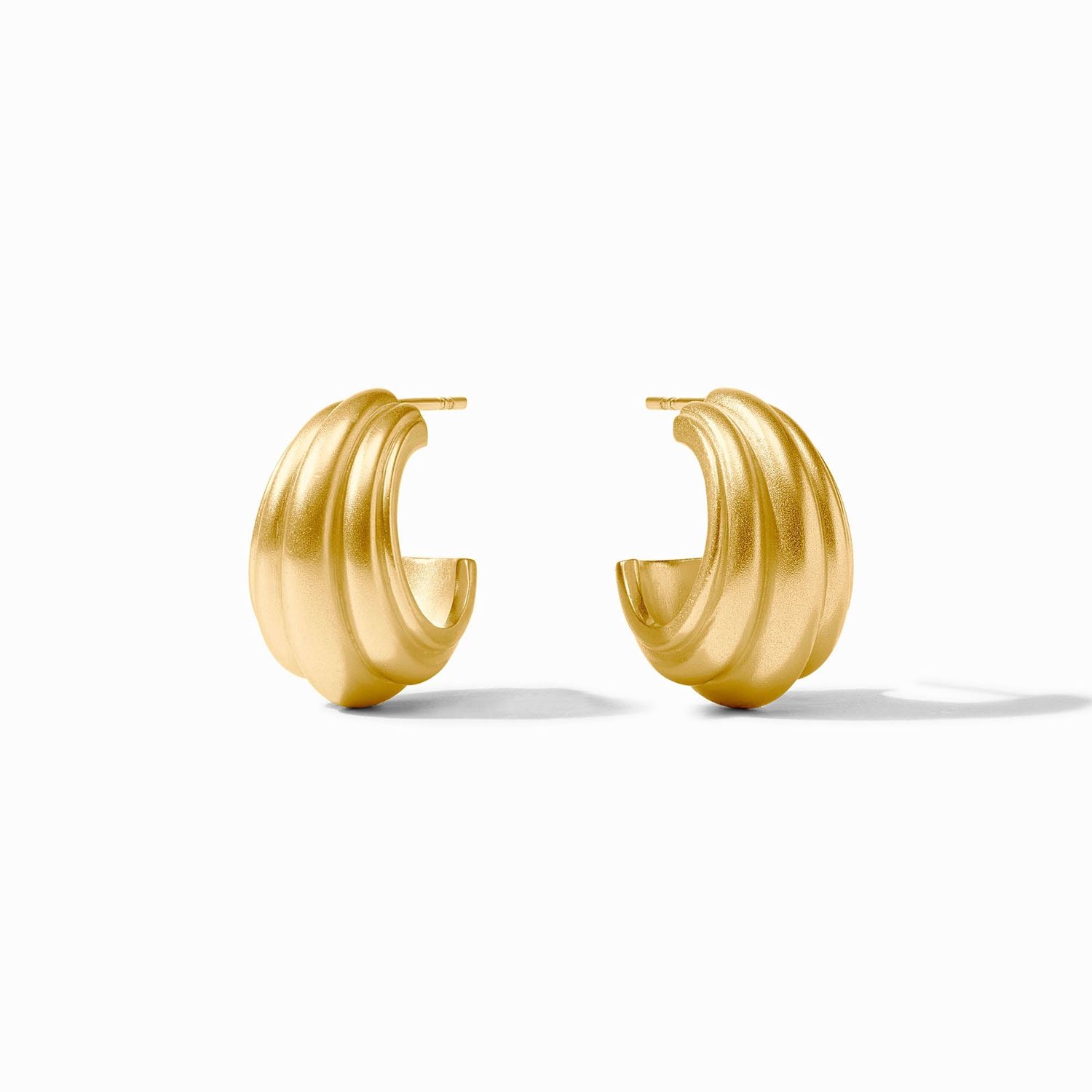 Julie Vos Portofino Statement Hoop Earrings 24K Gold Plate, Size: Small