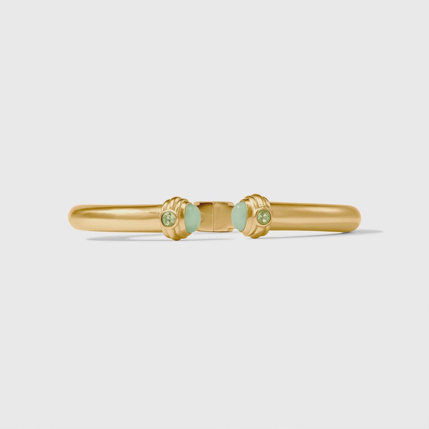 Julie Vos Portofino Demi Cuff Bracelet 24K Gold Jade CZ, Colour: Aqua Jade
