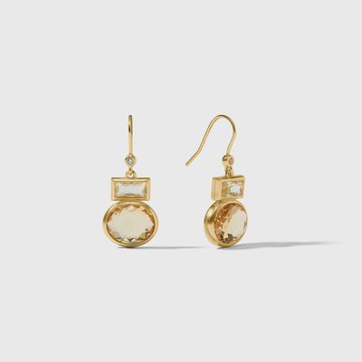Julie Vos Jolie Midi Earring in 24K gold plate with French wire posts, displayed against a neutral background