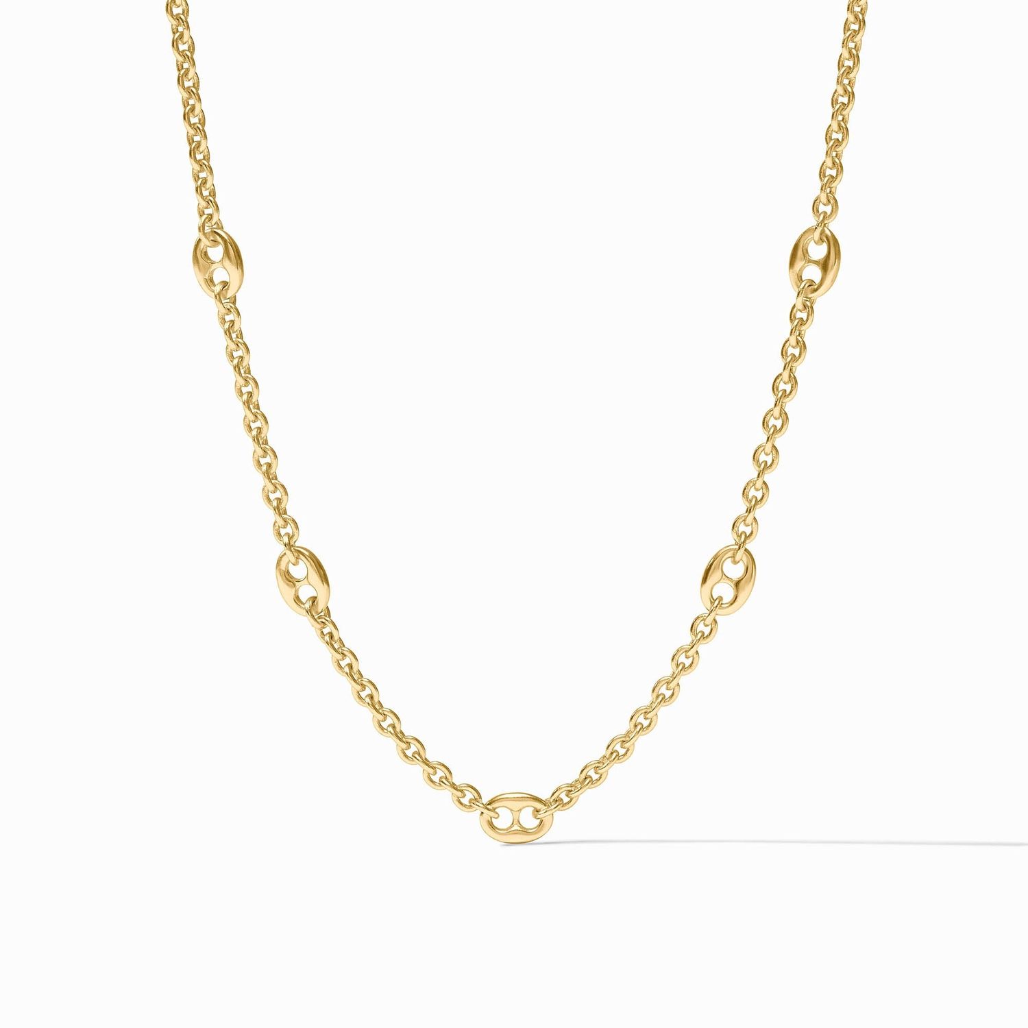 Julie Vos Laguna Delicate Station Necklace 24K Gold Plate Adjustable, Colour: Gold