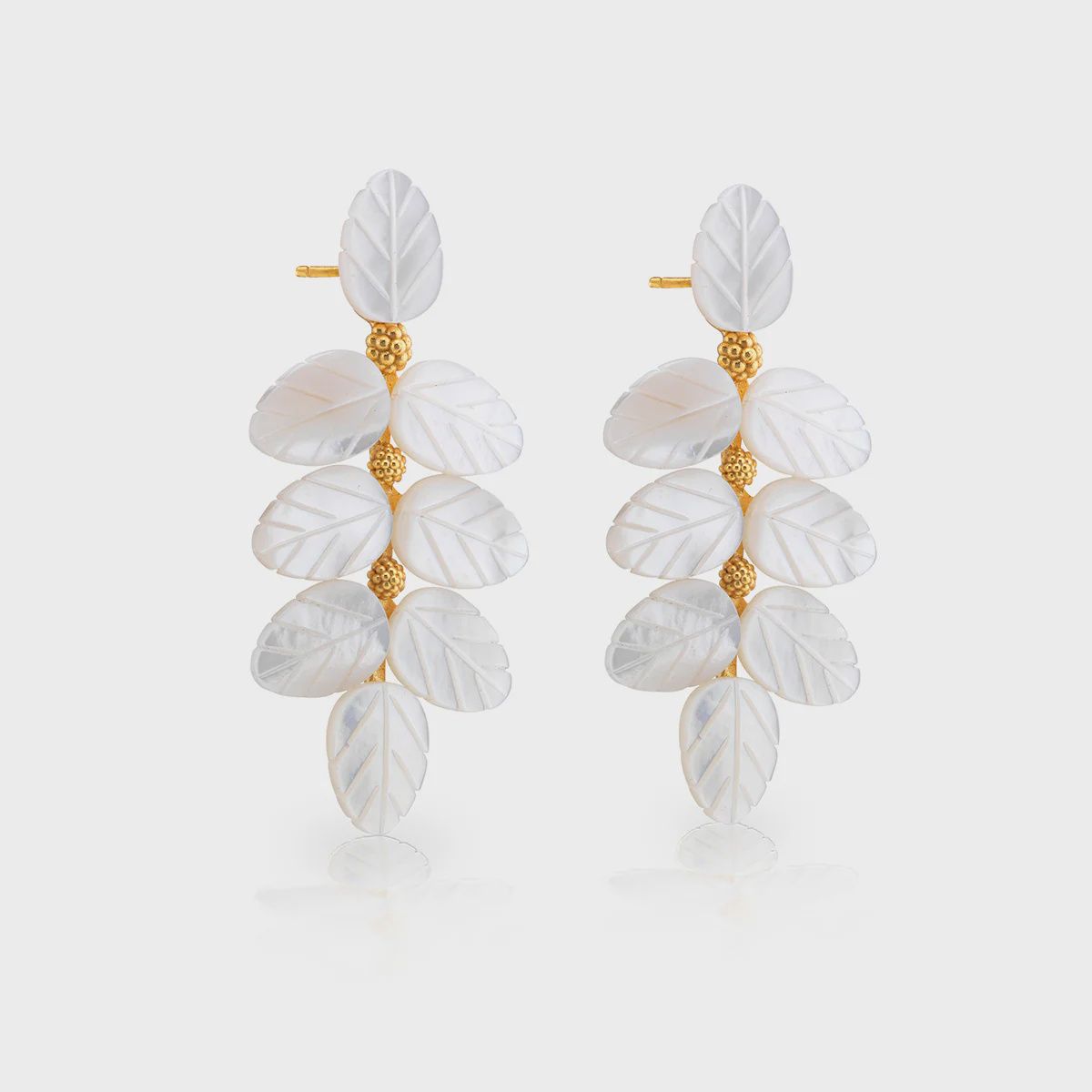 Mermaid Garden Vine Drop Earrings - MOP