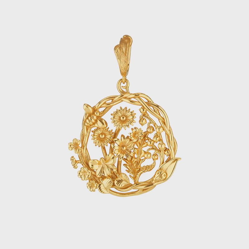Meadow Walk Meadow Wildflower Charm/Pendant - Gold