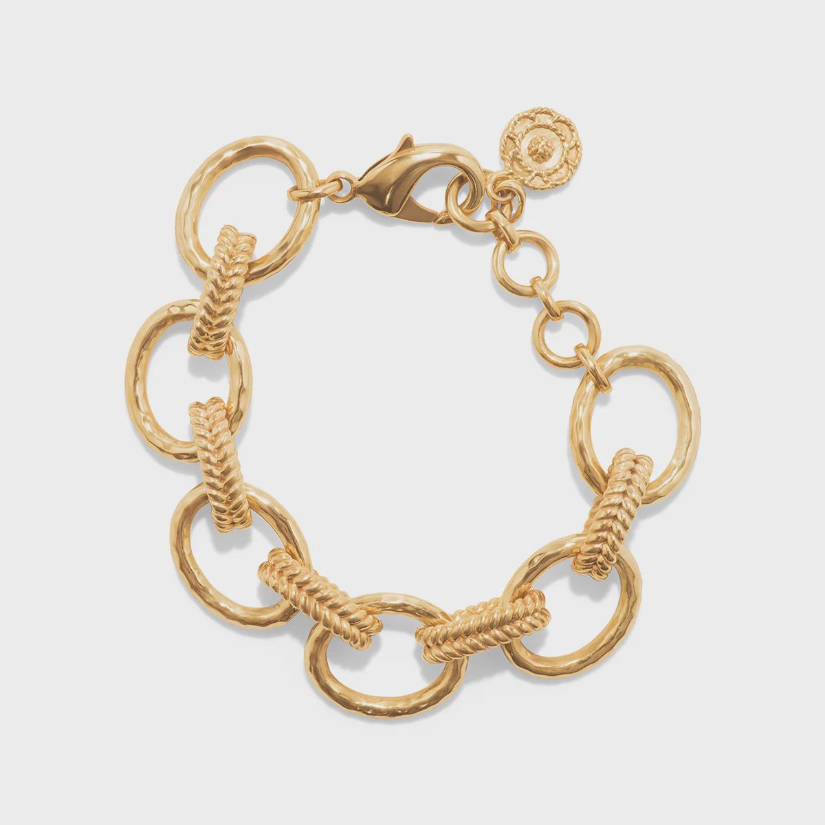Cleopatra Regal Link Bracelet, 7+1.5" - Gold