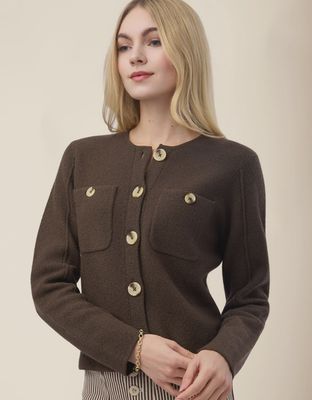 Rosalyn Sweater Jacket Black Coffee