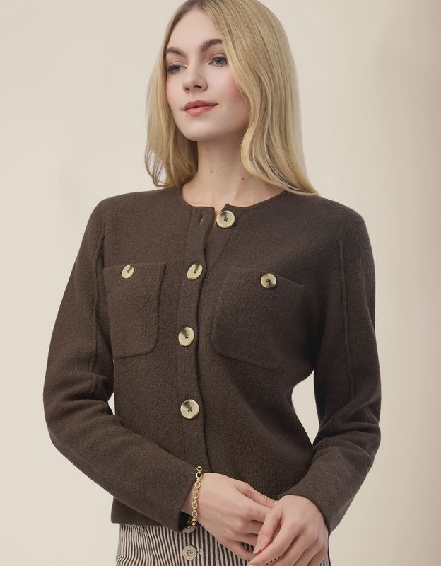 Rosalyn Sweater Jacket Black Coffee