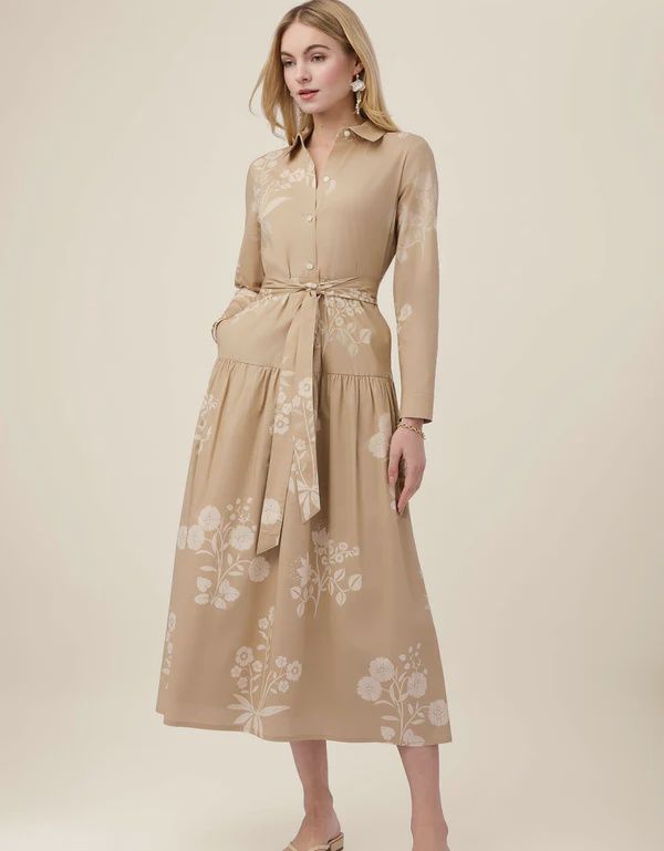 Kassidy Shirt Dress St. Augustine Folk Floral, Colour: St. Augustine Folk Floral, Size: X-Small