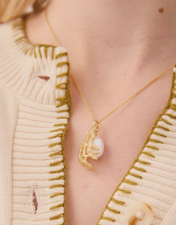 Hidden Pearl Necklace 17" Pearl