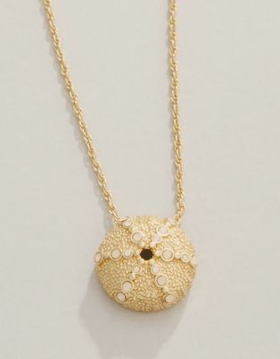 Sea Urchin Necklace 18" White Opal