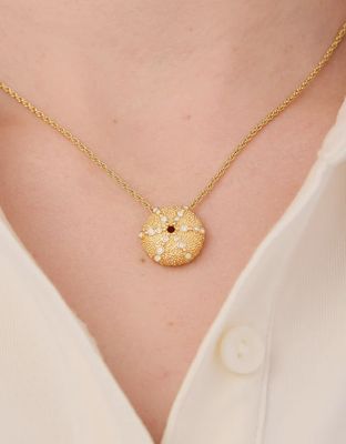 Sea Urchin Necklace 18" White Opal