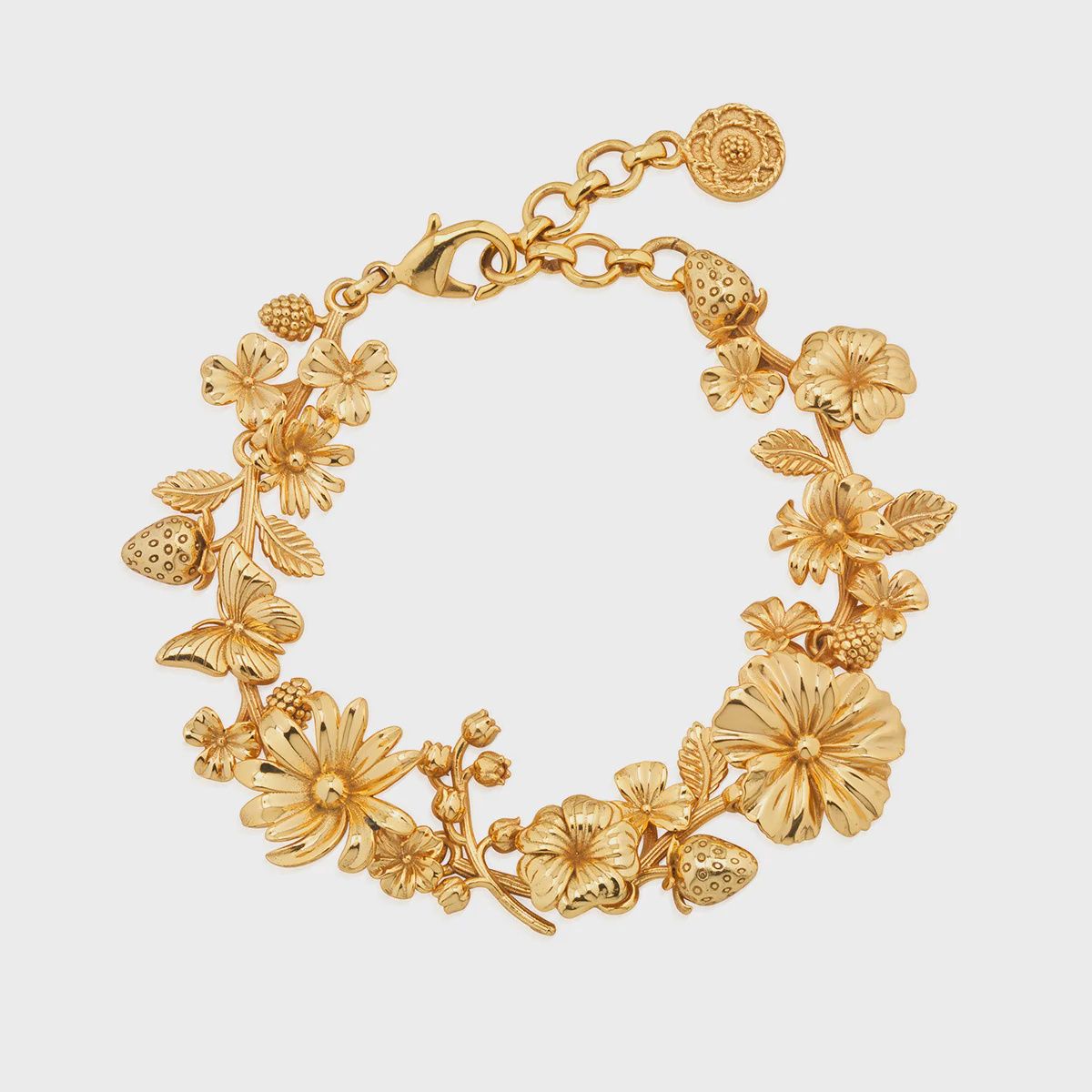 Meadow Walk Bouquet Link Bracelet - Gold