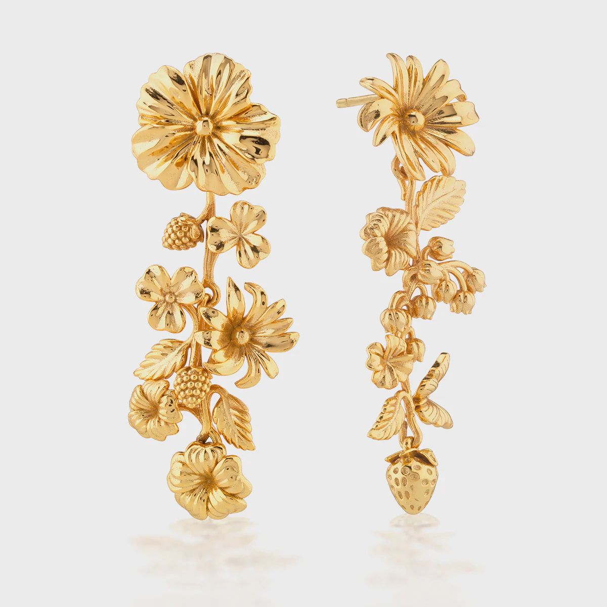Meadow Walk Bouquet Mismatched Grande Earrings - Gold