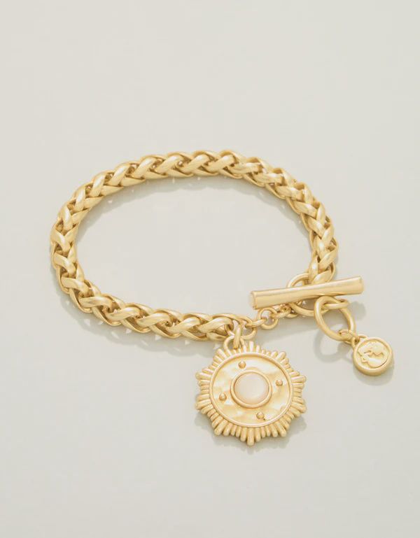 Centered Medallion Toggle Bracelet Mother-of-Pearl