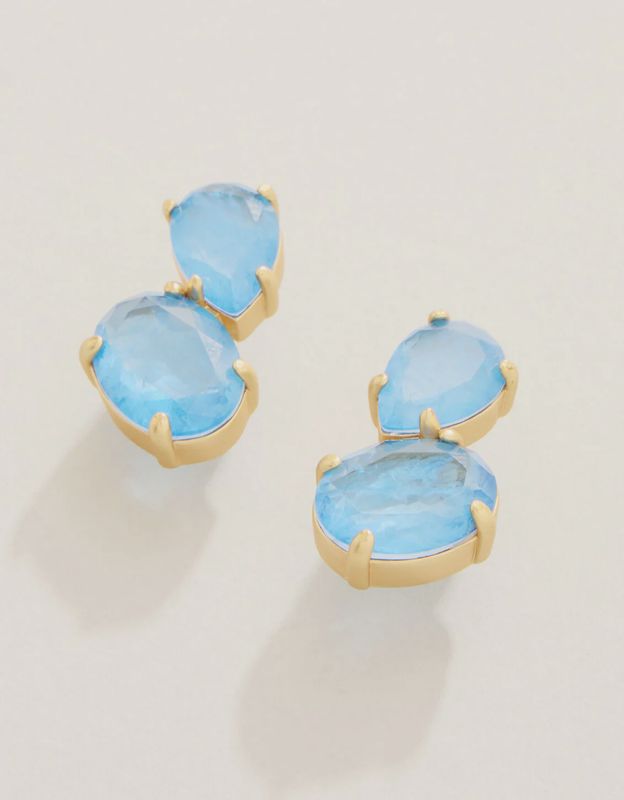 Naiad Dewdrop Stud Earrings Blue