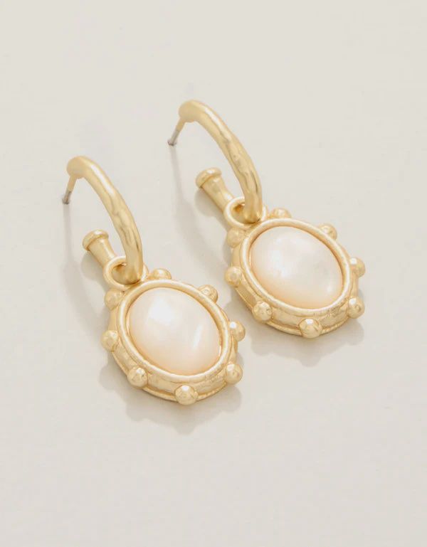 Mercer House Drop Hoop Earrings Mother-of-Pearl