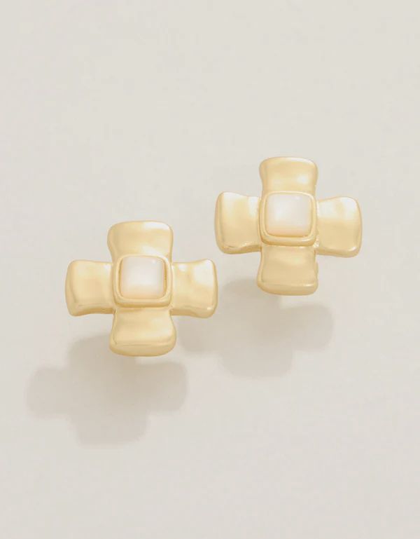 Affirmation Stud Earrings Mother-of-Pearl