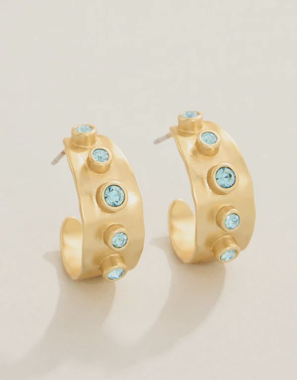 Estate Petite Hoop Earrings Blue