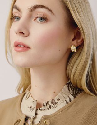 Karissa Hoop Earrings White Opal