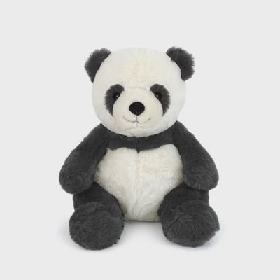 Mon Ami bamboo panda 12-inch plush stuffed animal with black and white coloring on white background