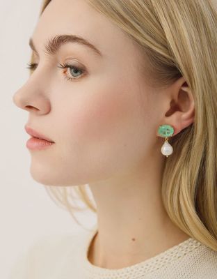 Naiad Pearl Earrings Sea Foam