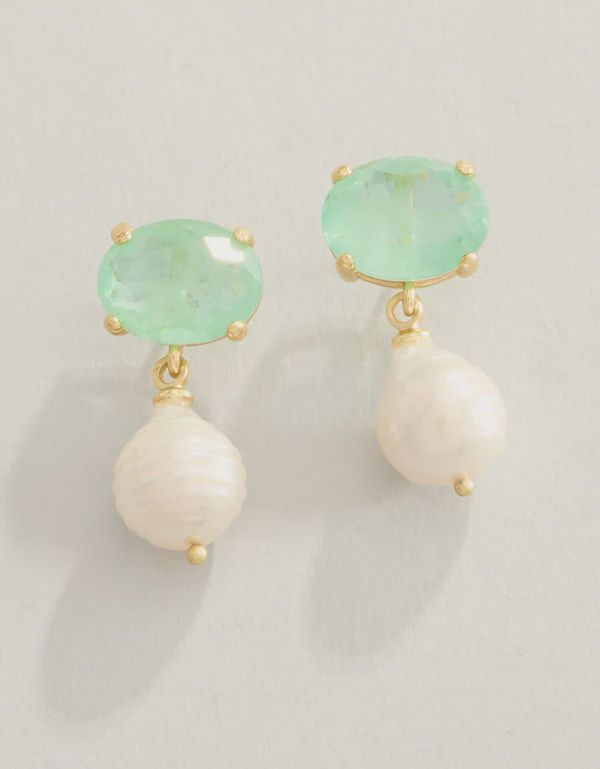 Naiad Pearl Earrings Sea Foam