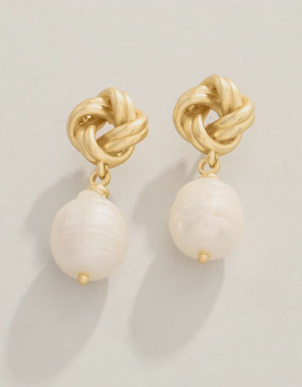 Knotted Pearl Earrings Pearl