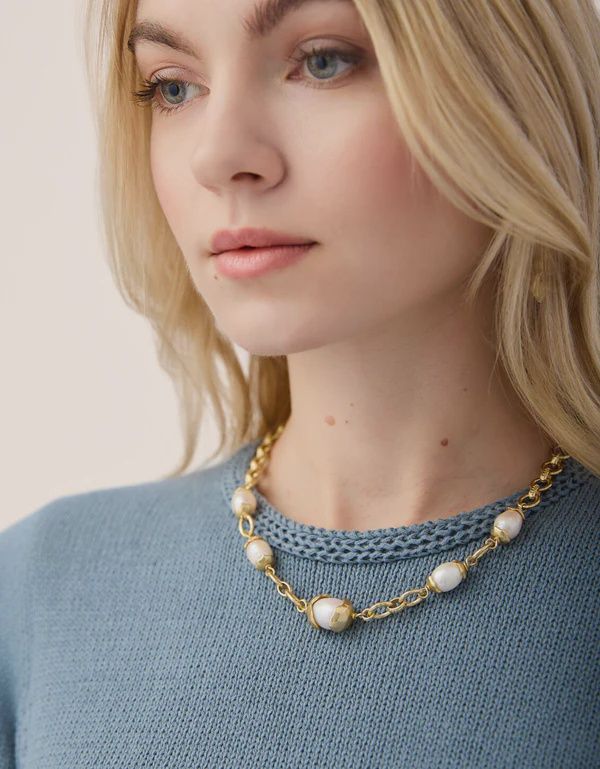 Karina Pearl Chain Necklace 18"