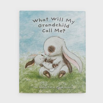 Bunnies by the Bay What Will My Grandchild Call Me? storybook displayed against a white background, showing the front cover with illustrated artwork.