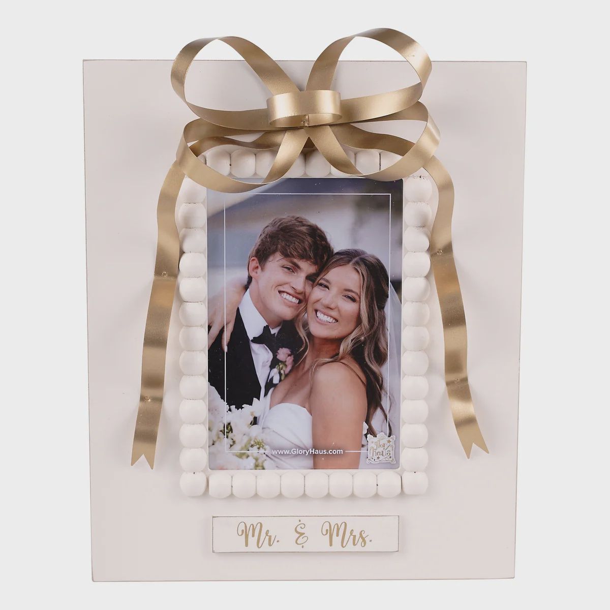 Mr. &amp; Mrs. Gold Bow Frame
