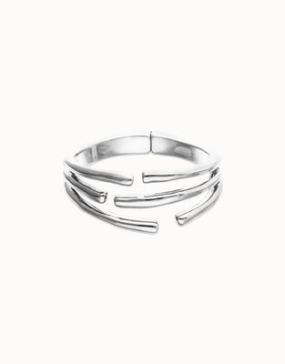 Uno de 50 Roots bangle bracelet featuring multiple intertwined organic shapes in metallic finish against white background