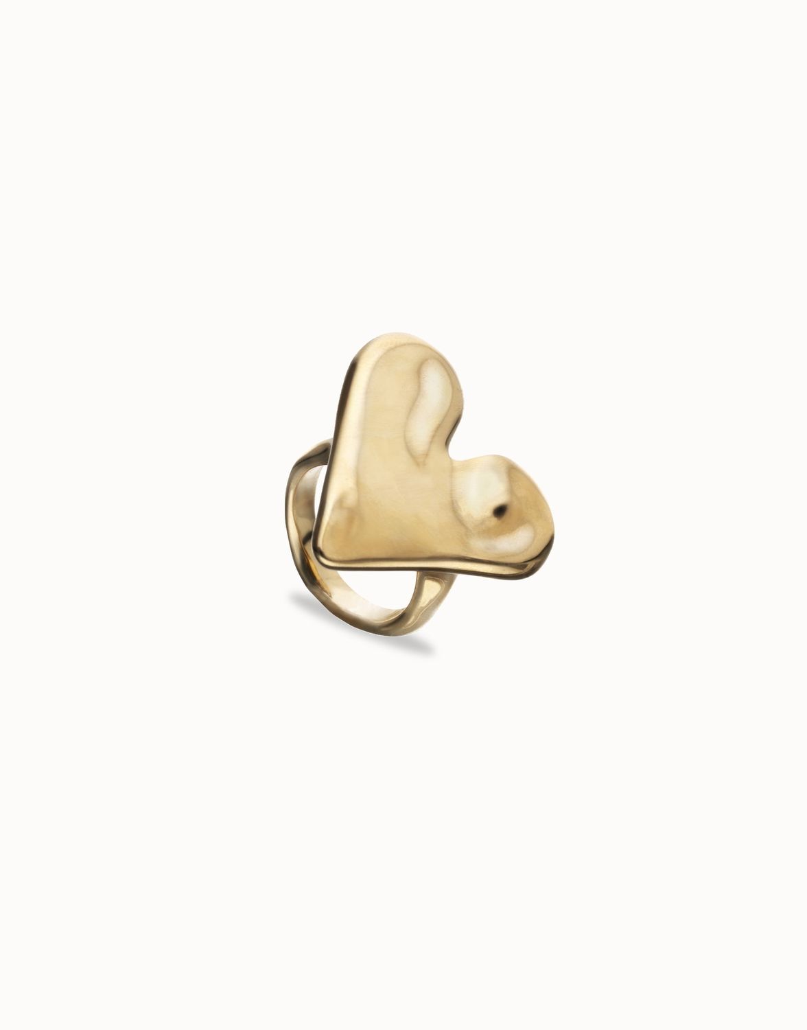 Beat Maxi Heart Shape Ring, Colour: Gold, Size: 15
