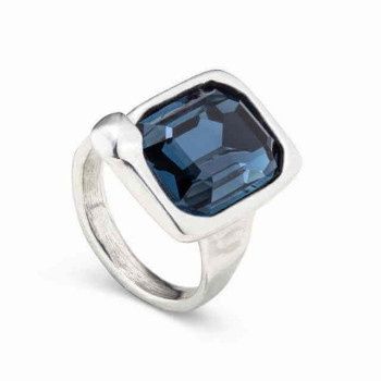 Uno de 50 Core Blue Stone Statement Ring featuring a large blue stone centerpiece on an isolated white background